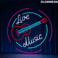 thumbnail image 2 of Glowneon Guitar Live Music Led Sign, Acoustic Live Music Bar Wall Art, 2 of 5