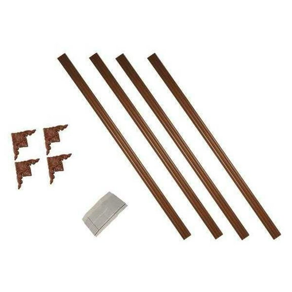 Mirror Installation Kit, 60 in L, 1 1/2 in W, 1/4 in H, Wood Grain