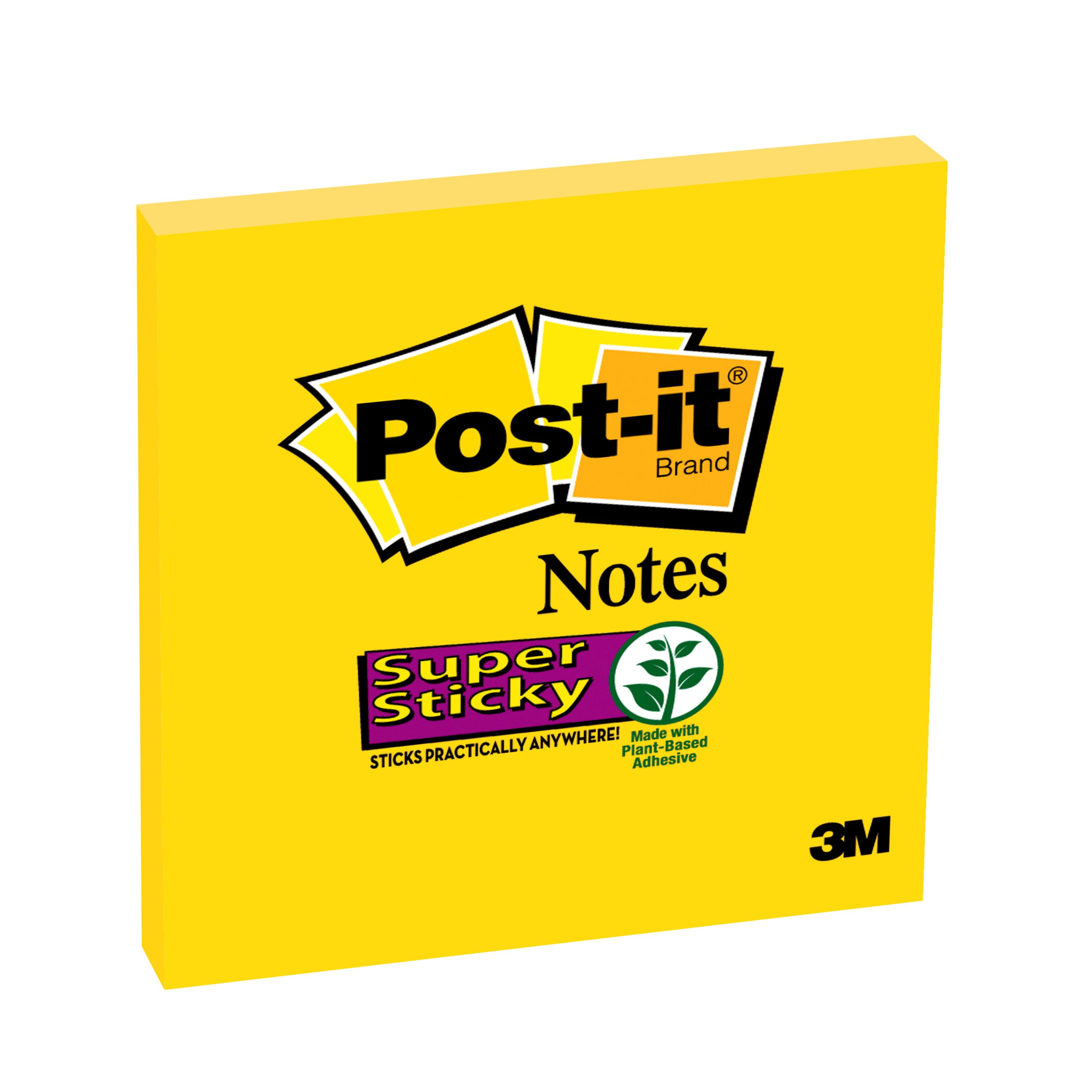 Post-it Super Sticky Notes Single Pack, Electric Yellow, 3 x 3