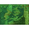 thumbnail image 1 of Ahgly Company Indoor Rectangle Patterned Deep Emerald Green Area Rugs, 2' x 5', 1 of 6