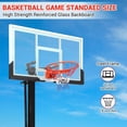 thumbnail image 5 of Adjustable 8-10ft In-Ground Basketball Hoop – 55" Tempered Glass Backboard – Rust-Resistant, Stable Outdoor Goal System – Perfect for Backyard, Driveway, or Court, 5 of 7
