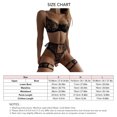 thumbnail image 5 of Conjunto de lencería de liga para mujer Conjunto de lencería de cuatro piezas con bordado de cadena de encaje erógeno caliente Negro M, 5 of 5