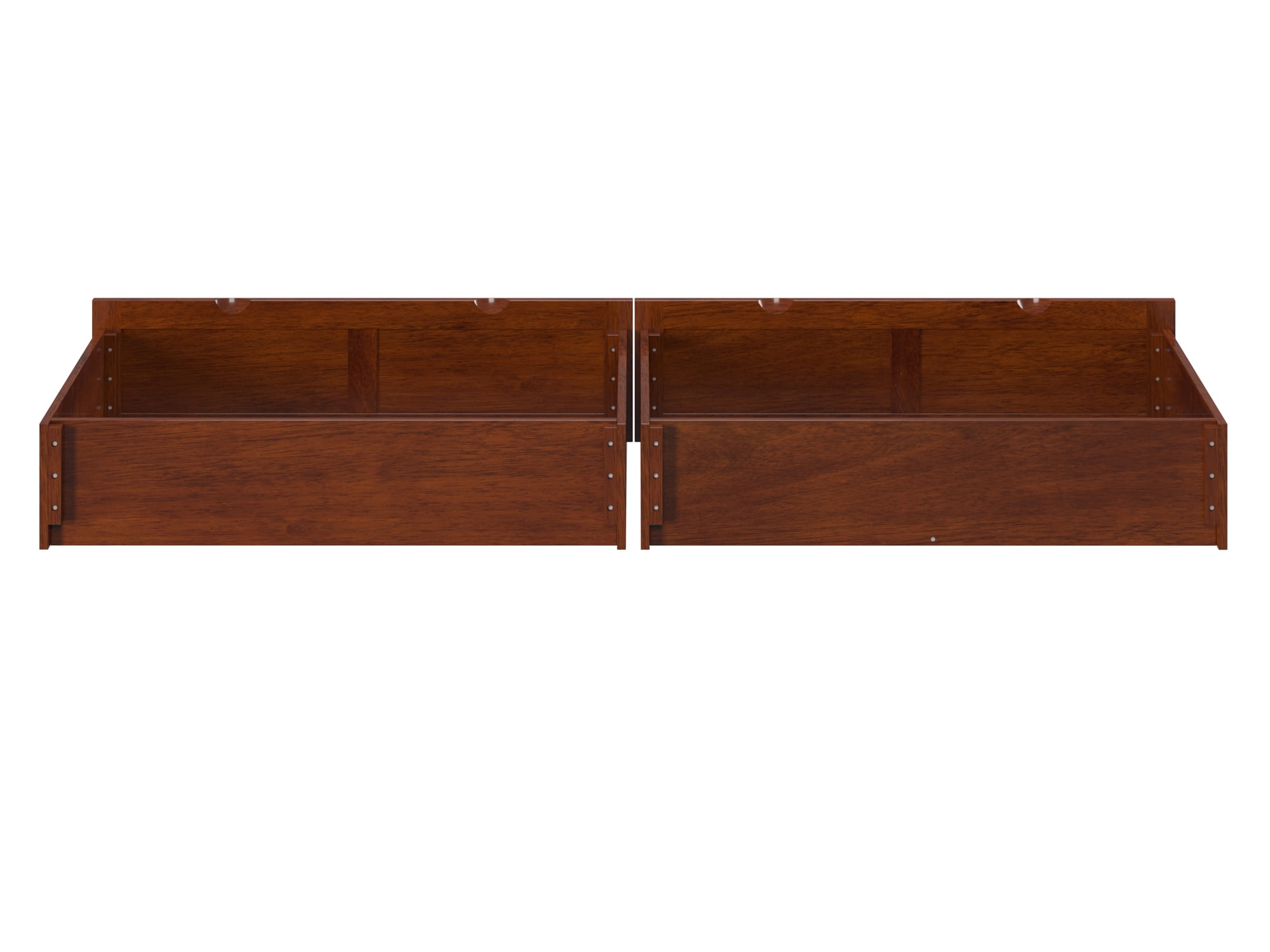 AFI Set of 2 Solid Wood Under Bed Storage Drawers, Twin/Full, Walnut