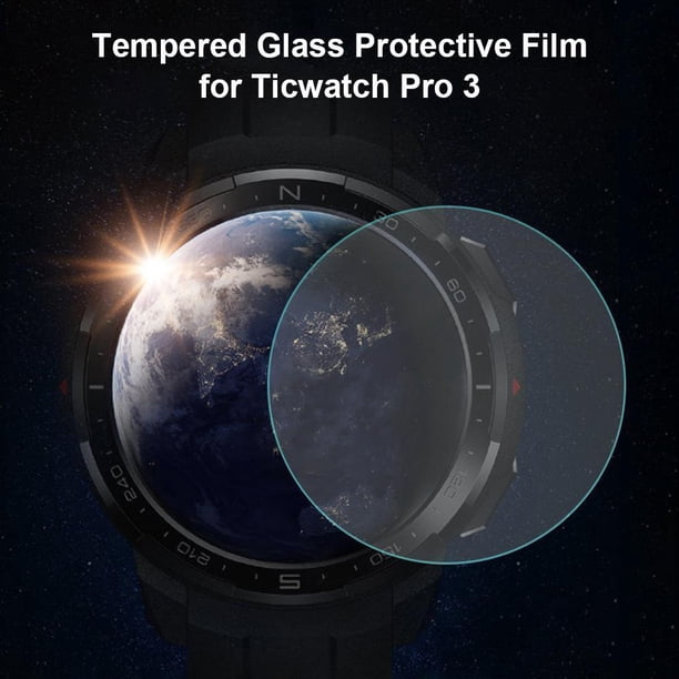 2 Protectores De Película De Pantalla De Reloj Inteligente De Vidrio Templado Para Ticwatch Pro 3
