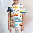 thumbnail image 2 of TOWED22 Toddler Boys Dinosaur Shark T-Shirts Short Sleeve Car Excavator Graphic Tees(White,4-5 Y), 2 of 5