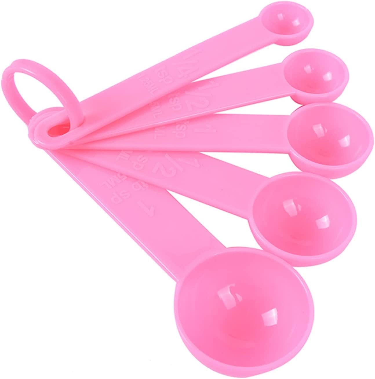 5 Pieces/Set Cute Colored Plastic Measuring Cups Measuring Spoons Kitchen Tools Spoons Measuring