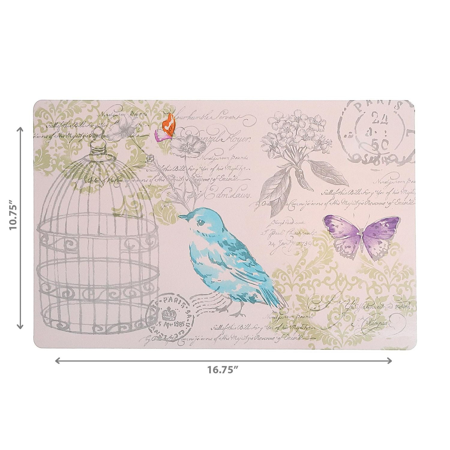IH Casa Decor Plastic Placemat Birdcage - Ensemble De 12