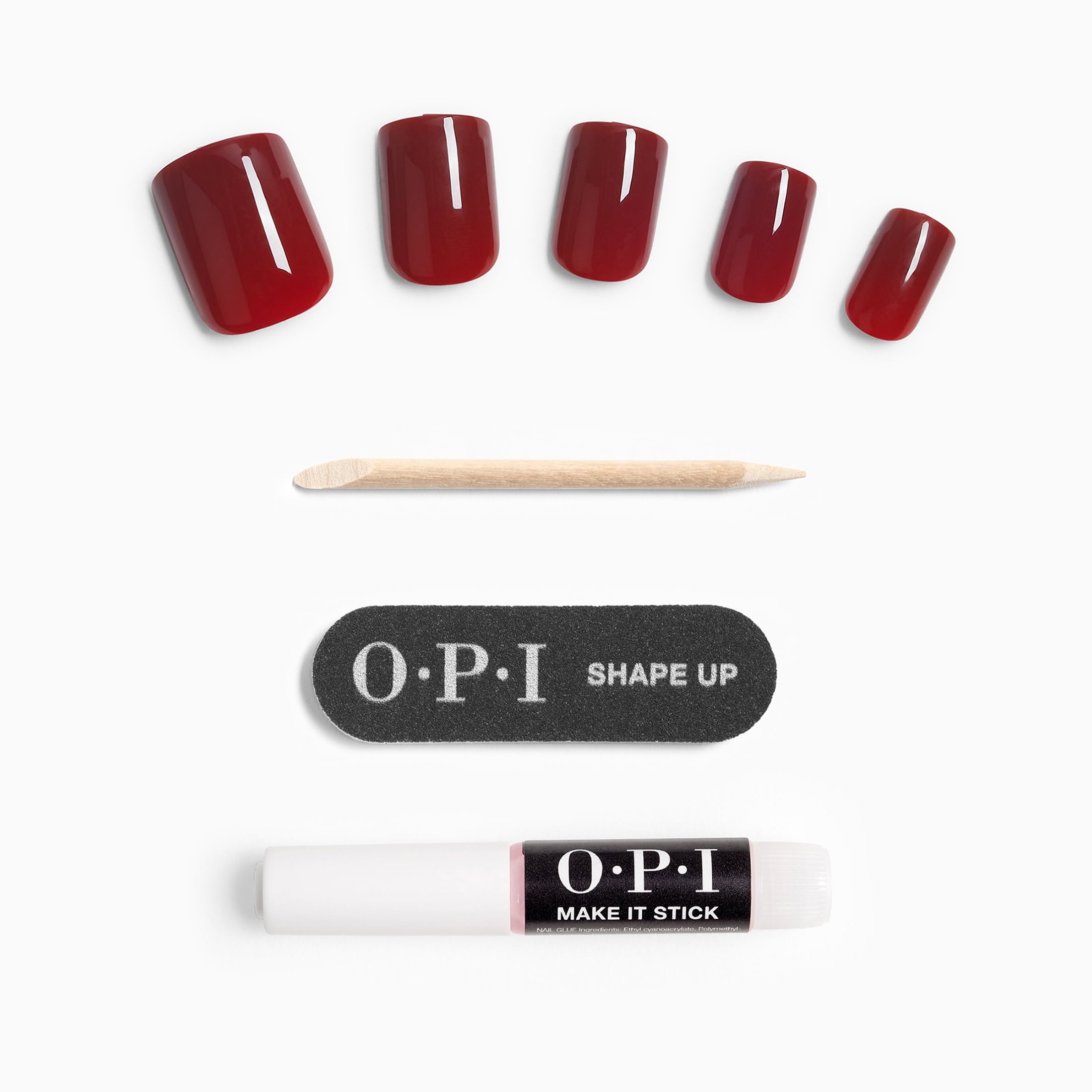 (2 pack) OPI On Point Instant Press On Nails, Got The Blues for Red, False Nails, 24 Pieces