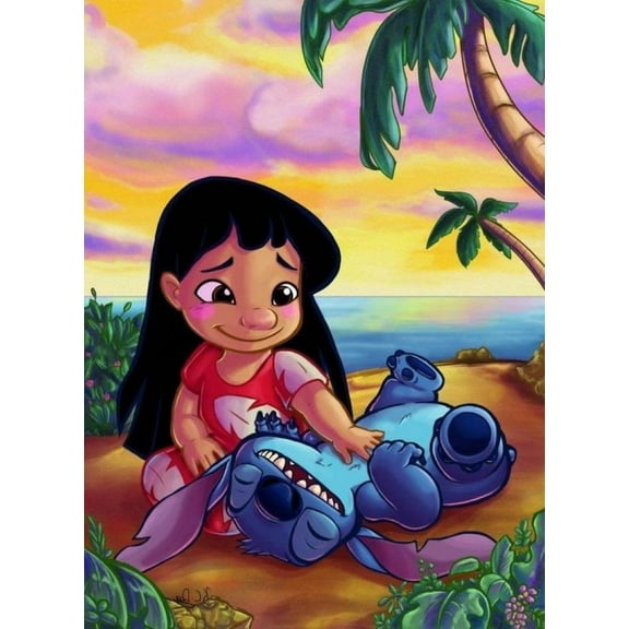 Stitch Diamond Painting Set DIY 5D Round Diamond Gemstone Art Painting Set For Home Wall Decoration Gift (12x16 inch)