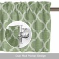 thumbnail image 6 of Light Green Plaid Valance Curtain for Windows Retro Country Moroccan National Geometrical Plaid Rod Pocket Curtain Valances Short Window Treatments for Kitchen Bathroom Laundry Basement 42 x 18 Inch, 6 of 9