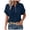 M01 Navy, variant on Paguaki T Shirts for Women V Neck Linen Button Down Blouses Tunic Summer Casual Dressy Short Sleeve Tops