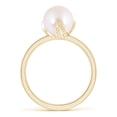 thumbnail image 2 of Angara Trillium Japanese Akoya Cultured Pearl Solitaire Ring in 14K Yellow Gold for Women | June Birthstone Jewelry for Her, 2 of 8