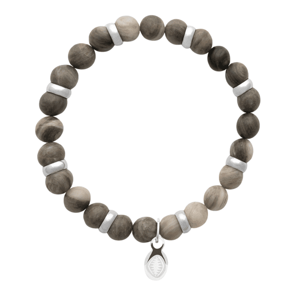 Mystigrey Rio Stainless Steel Bracelet Jasper Grey Brown Large for Men and Women