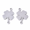 thumbnail image 2 of 5pcs Resistant 201 Stainless Steel Links connectors Laser Cut Clover Stainless Steel color 16x11x1mm Hole: 1.4mm, 2 of 2