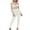 White, variant on ABATAB Jumpsuits for Women Sheer Mesh Patchwork Long Sleeve Bodycon Full Length Ruched One Piece Party Clubwear Bodysuit