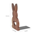 thumbnail image 2 of Raindrops Rabbit Shaped Wooden Bookend for Desk Coffee Color Wood and Iron Material Simple Design 4.7x2.8 Inches, 2 of 8