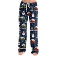 thumbnail image 2 of Christmas Pajama Pants for Women Christmas Tree Snowflake Snowman Print Comfy Pj Bottoms Casual Soft Sleepwear Lounge Pants Loose Fit Pajama Pants Blue,S, 2 of 5