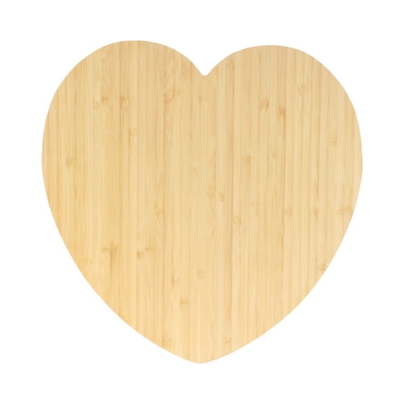 BambooMN Heart-Shaped Bamboo Serving and Cutting Board, 12" x 12" x 0.75" - 1 Piece