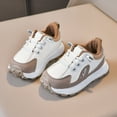 thumbnail image 2 of Kogui Girl Tennis Shoes Baby Shoes Walking Shoes Breathable with Soft Sole Baby Girls Sneakers Size 12 (Khaki,Little Kids 12), 2 of 5