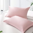 thumbnail image 4 of Flxxie 2 Pack 500 Thread Count Cotton Sateen Pillow Shams 20"x36" with 2" Flange, King, Pink, 4 of 5