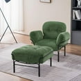 thumbnail image 6 of MCombo Modern Accent Chair with Ottoman, Living Room Chairs with Removable and Washable Cushion, Chenille Upholstered Leisure Sofa Chair for Bedroom Office 4071, 6 of 9