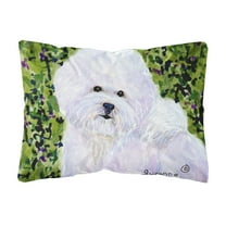 Carolines Treasures SS8817PW1216 Bichon Frise Indoor & Outdoor Decorative Fabric Pillow - 12 x 16 in.