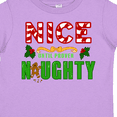thumbnail image 4 of Inktastic Nice Until Proven Naughty with Holly and Gingerbread Man Boys or Girls Toddler T-Shirt, 4 of 5