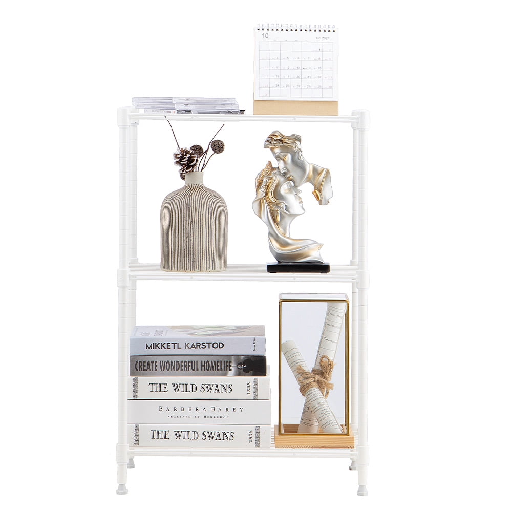 3 tier white powder shelving unit 12x18x26in