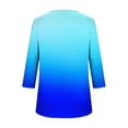 thumbnail image 5 of NuoCaiYun 3/4 Lenght Sleeve Womens Tops Summer Tie Dye Tunic Tops Ladies Crew Neck Blouses Dressy Casual Going Out Blouses Tee, 5 of 6