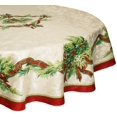 thumbnail image 1 of Nappe en Tissu Imprimé Rubans de Noël, 70 Pouces Ronde, 1 of 4
