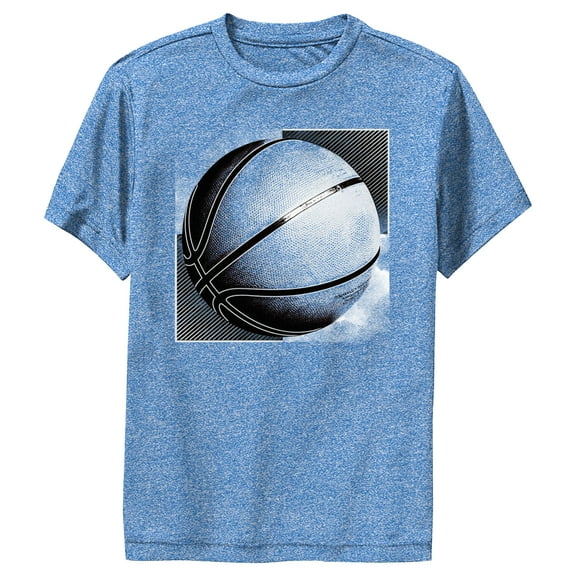Boy's Lost Gods Metallic Basketball Ball Performance Graphic Tee Royal Blue Heather Medium