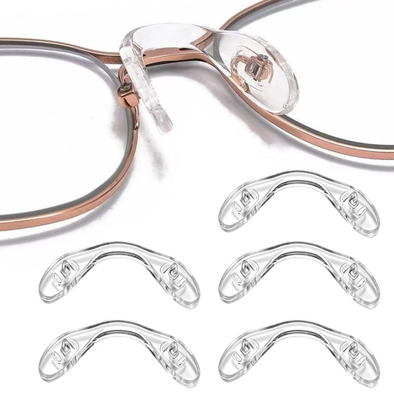 HBMYN 5Pcs Eyeglass Nose Pads,U Shape Nose Pads for Glasses,Screw-On Nosepads,Soft Silicone Eyeglass Nose Pads Anti Slip for Glass