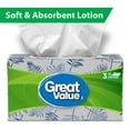 thumbnail image 1 of Great Value, Facial Tissues with Lotion, 120 Tissues per Box, 1 of 9