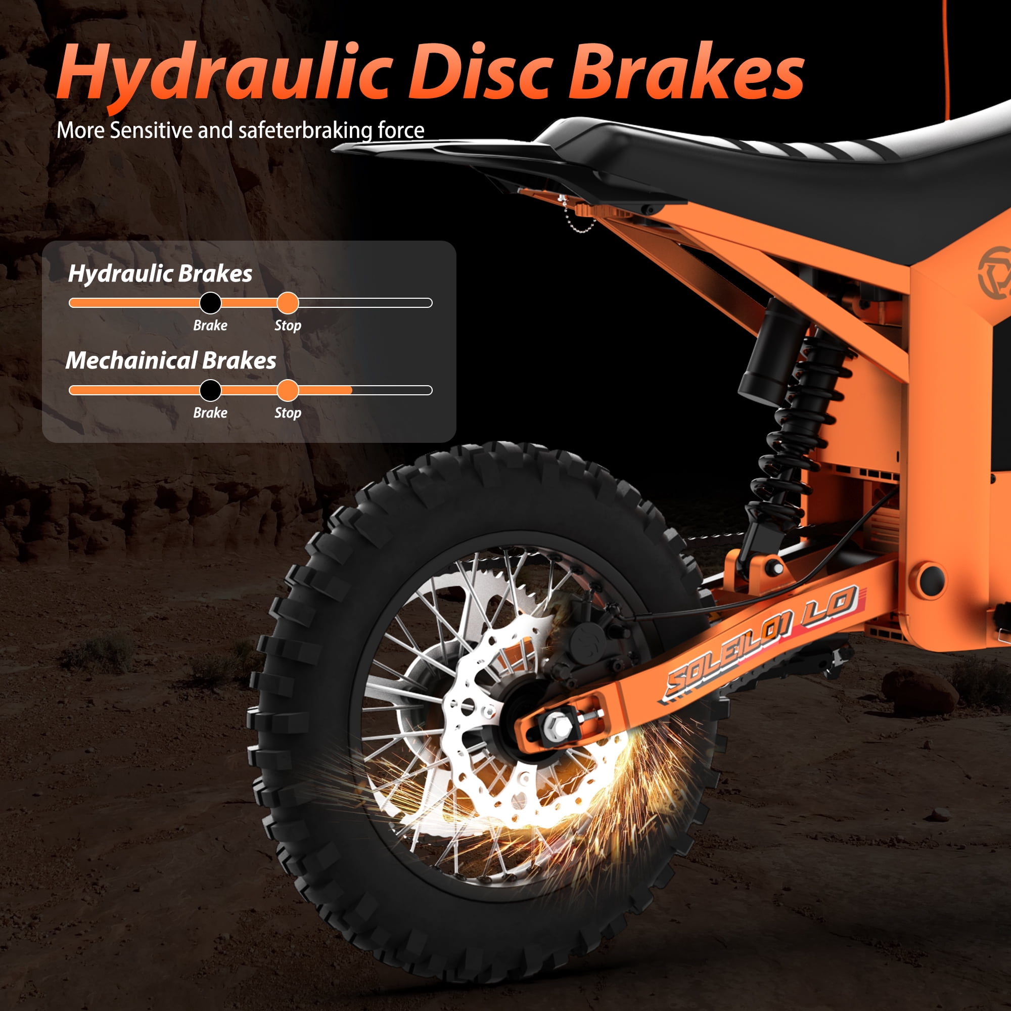 TUTTIO Soleil01 LO 3000W Adult Electric Dirt Bike, 48V 21Ah Long-Range Battery, 37MPH Max Speed, 3-Speed All-Terrain Off-Road E-Motorcycle, UL 2849