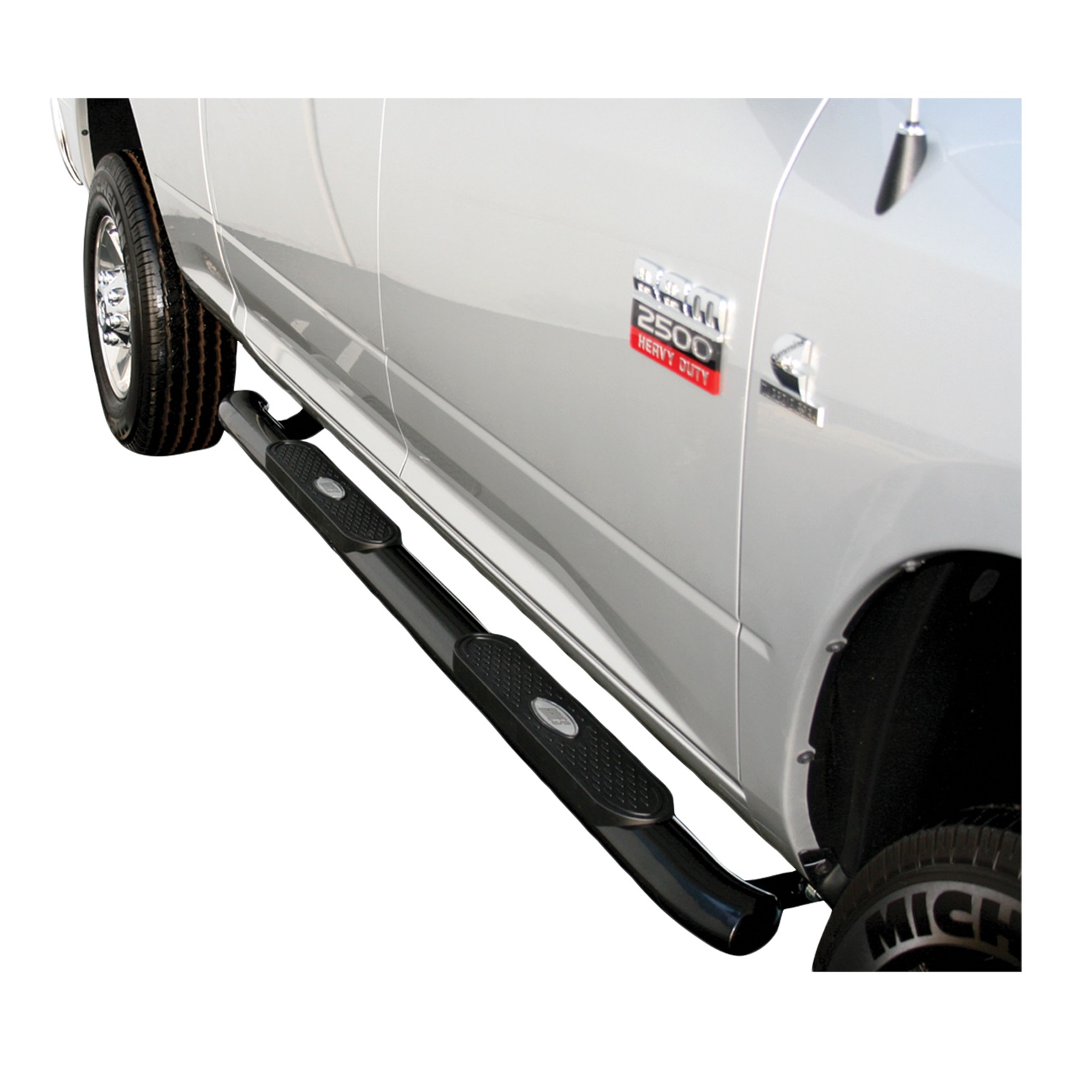 ARIES S222012 07-14 TUNDRA DOUBLE CAB 4IN BLK OVAL TUBES(CUT @ 45 DEGREE ANGLE) BLACK Fits select: 2007-2021 TOYOTA TUNDRA