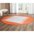 thumbnail image 2 of SAFAVIEH Montauk Tennyson Braided Border Cotton Area Rug, Ivory/Orange, 6' x 6' Round, 2 of 4