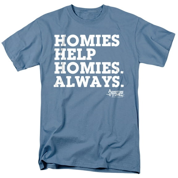 Adventure Time Homies Help Homies Unisex Adult T Shirt, Carolina Blue, Medium