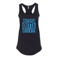 thumbnail image 2 of Straight Outta Carolina CAR Fan | Fantasy Football | Womens Sports Jersey Racerback Tank Top, Black, Medium, 2 of 4