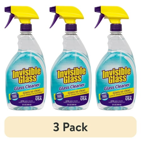 (3 pack) Invisible Glass 92194 Premium Glass and Window Cleaner for Auto and Home Cleans Glass, Windows, Windshields, and More, Streak-Free, Ammonia-Free, Tint-Safe, 32 Fl Oz, Pack of 1