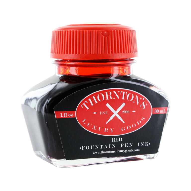 Thornton's Luxury Goods Premium Fountain Pen Ink Bottle 30ml - Black |  Smooth Effortless Flawless Writing | Suitable for All Brand and Calligraphy