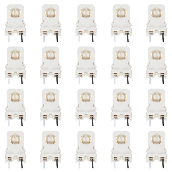 Uxcell T8 Lamp Holder, 30Pcs Non-shunted Tombstone Light Socket G13 Base with Wires for LED Fluorescent Tube, White