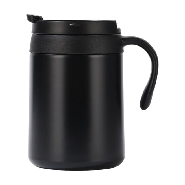 Stainless Steel Thermos Cup Black 1-Piece Stainless Steel Portable Hand Brew Coffee Cup with Drip Filter Double-Wall Insulated Thermos for Hot Beverages On The Go Black JASKFLY