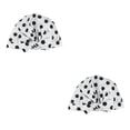 thumbnail image 4 of Injueey Ducha Gorros de baño Estampado de flores Impermeable Reutilizable Banda elástica Baño grueso Sombrero largo y corto Barbero Cocina Punto negro Punto negro 2piezas Injueey CBP384661, 4 of 6