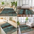 thumbnail image 4 of Area Rugs 3'x5', Teal Wood Grain Carpet Runner Indoor Outdoor Rugs Home Decor Aesthetic, Gradient Farm Old Wooden Board Vintage Non Slip Mats Washable Accent Rug for Living Room Bedroom, 4 of 8