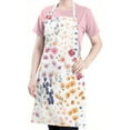 thumbnail image 5 of Pioneer Flower Floral Print Pattern Apron-Garden Aprons for Women with Pockets-Cotton Linen Waterproof Kitchen Cooking Gardening Aprons Adjustable for Kitchen,Cooking,BBQ and Salon 33x27 Inch, 5 of 7