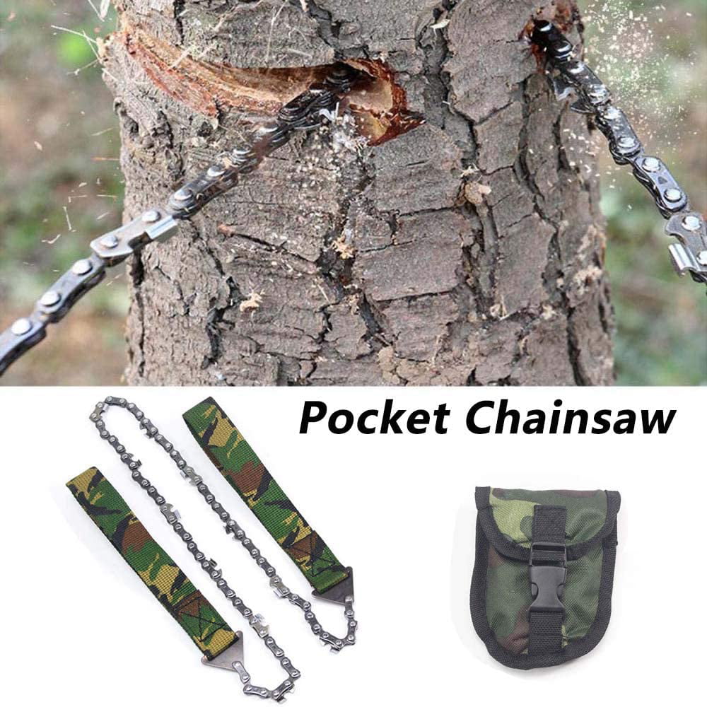 Pocket Chainsaw Survival Gear Hand Saw Camo Outdoor Hunting Camping Hiking New 