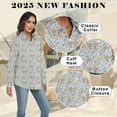 thumbnail image 4 of VDJ Womens Long Sleeve Button Down Shirts Floral Printed Fashion Tops Fall Winter Holiday Blouses Outfits Size S, 4 of 8