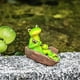 thumbnail image 2 of Jardín de la estatua de la rana - ranas felices de la resina en figuras del banco, decoraciones del verano de la decoración de la rana del jardín, Fo, 2 of 5