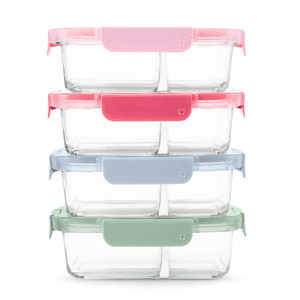 Ello Color Lock 8-Piece Glass Meal Prep Container Set