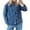 Blue, variant on Womens Jean Jacket Tie Front Denim Shacket Tops Fall Fashion Long Sleeve Shirts Coat with Pockets